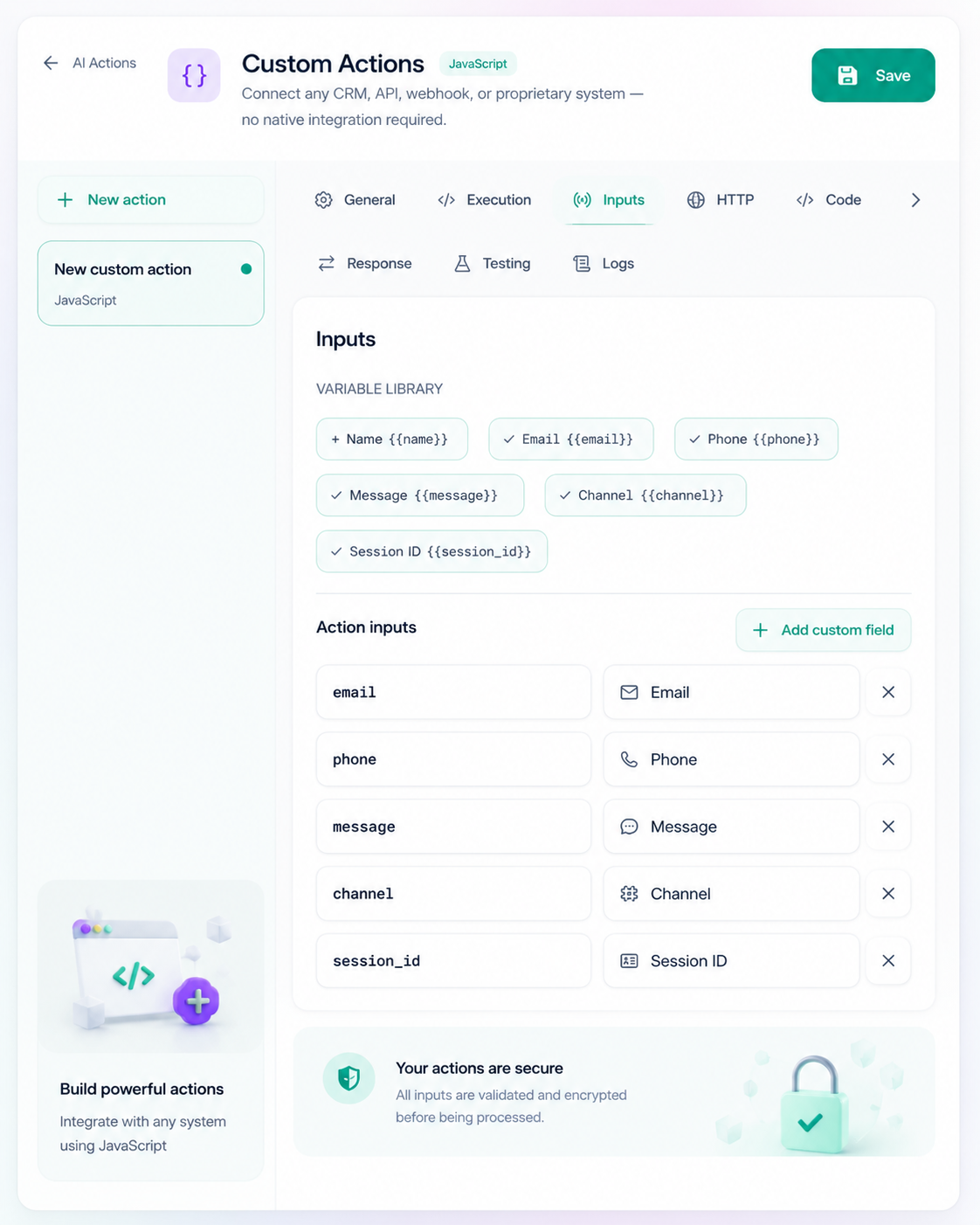 Custom Actions