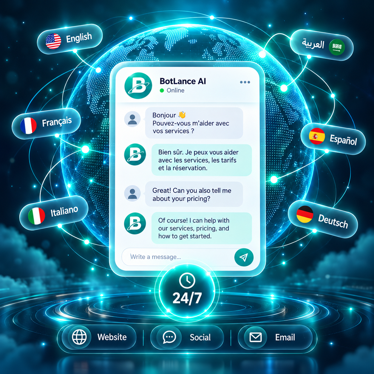BotLance multilingual AI